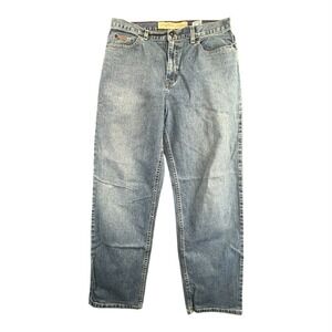 Eddie Bauer 14 Blue Natural Stretch Jeans Straight Leg Mom High Rise Casual 90s